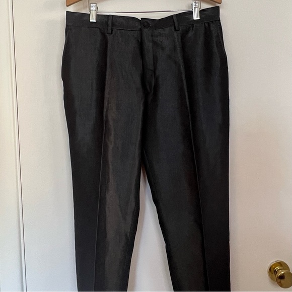 MEN’S DESIGNER HANS UBBINK DARK GRAY CUFFED DRESS EURO 54 SLACKS SIZE 32 X 32 - Picture 2 of 11